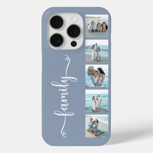 スクリプト ファミリーフォト ダスティブルー Case-Mate iPhoneケース (裏面)
