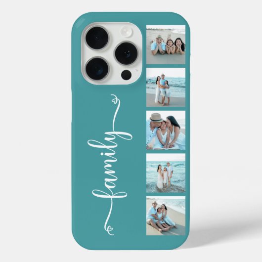 スクリプト ファミリーフォト ティール Case-Mate iPhoneケース (裏面)