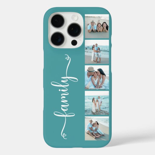 スクリプト ファミリーフォト ティール Case-Mate iPhoneケース (裏面)