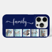 スクリプト ファミリーフォト ネイビーブルー Case-Mate iPhoneケース (裏面 (横))