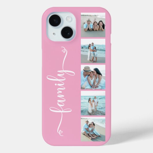 スクリプト ファミリーフォト ピンク Case-Mate iPhoneケース (裏面)