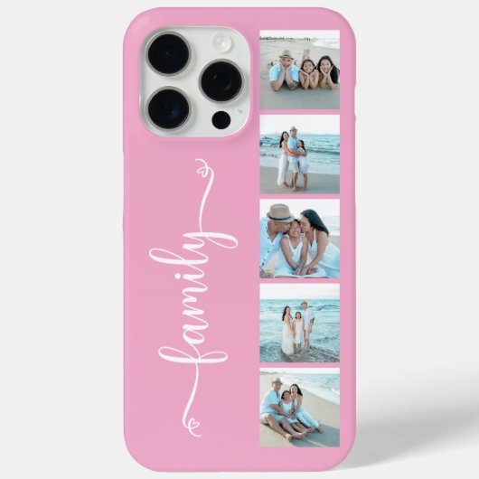 スクリプト ファミリーフォト ピンク Case-Mate iPhoneケース (裏面)