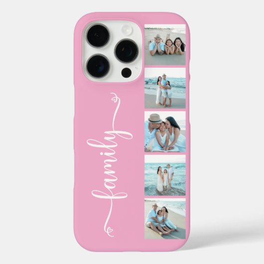 スクリプト ファミリーフォト ピンク Case-Mate iPhoneケース (裏面)