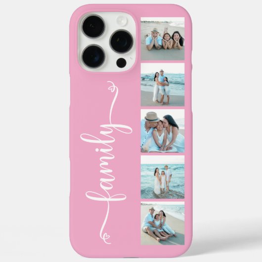 スクリプト ファミリーフォト ピンク Case-Mate iPhoneケース (裏面)