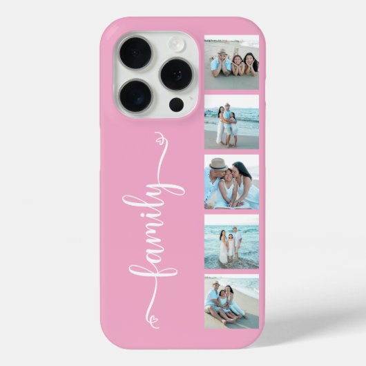スクリプト ファミリーフォト ピンク Case-Mate iPhoneケース (裏面)
