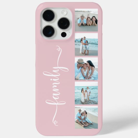 スクリプト ファミリーフォト ブラッシュピンク Case-Mate iPhoneケース (裏面)