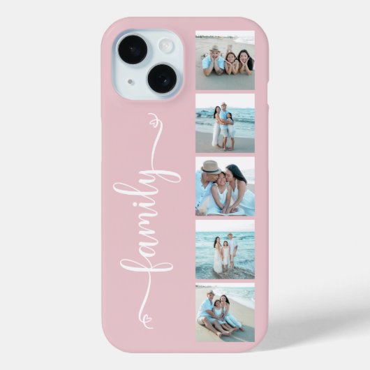 スクリプト ファミリーフォト ブラーシュピンク Case-Mate iPhoneケース (裏面)
