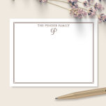 スクリプト ファミリー 初期 モノグラム ブラウン ステーショナリー ノートカード<br><div class="desc">このデザインは、名前と美しいスクリプト モノグラムを上部に配置するためのスペースを備えた、細いダブル ボーダー機能します。 デザイン要素を調整および/またはテキストをさらに変更したい場合は、カスタマイズ ボタンをクリックしてください！ このデザインのバリエーション、追加の色、および調整製品は、当社のショップ、zazzle.com/store/doodleluluでご覧いただけます。 あなただけのユニークなアイテムを作成するために、特定の製品にこのデザインを適用する必要がある場合は、お問い合わせください！ 2 june bugsによるDoodleLuluをご覧いただき、誠にありがとうございます！</div>