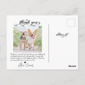 スクリプト フォト ウェディング サンクス ポストカード (裏面)