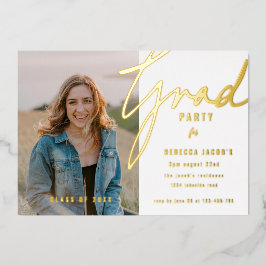 スクリプト フォト グラデーション パーティー ホイル インビテーション 箔招待状