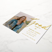 スクリプト フォト 卒業パーティー ホイル インビテーション 箔招待状 (回転した状態)