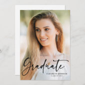 スクリプト フォト 卒業発表 招待状 (正面/裏面)