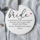 スクリプト ブライド デフィニション, ブライズシャワー, ウェディング 缶バッジ (インサイチュ)