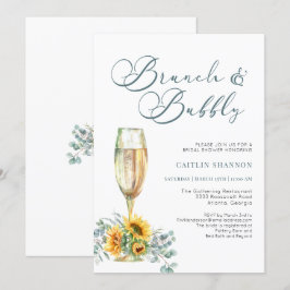 スクリプト ブランチ アンド バブルリー ヒマワリ ブライダル シャワー 招待状