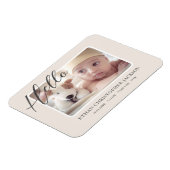 スクリプト ベビー フォト モダン 誕生発表 マグネット (左側)