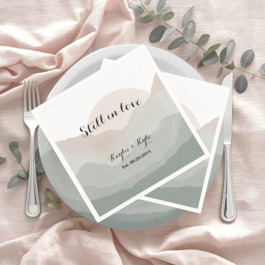 スクリプト ボホ 水彩 山の周年記念 スタンダードカクテルナプキン