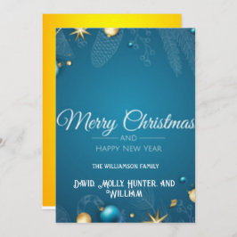 スクリプト メリークリスマス ブルー ホリデー カード