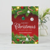 スクリプト メリークリスマス レッド ホリデー カード (スタンド正面)