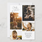 スクリプト モダン グラデュエーション フォト コラージュ 案内状 (裏面)