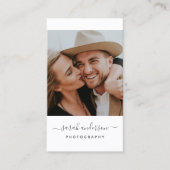 スクリプト モダン タイポグラフィー フォトグラフィー 名刺 (正面)