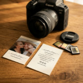 スクリプト モダン タイポグラフィー フォトグラフィー 名刺