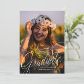 スクリプト モダン フォト 卒業パーティー 招待状 (スタンド正面)