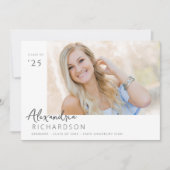 スクリプト モッド ネーム フォト 卒業おめでとう 3 招待状 (正面)