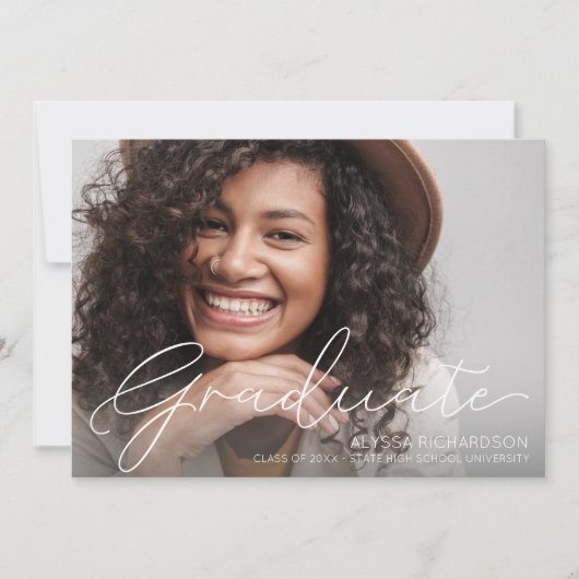 スクリプト モッド フォト 卒業発表 招待状 (正面)