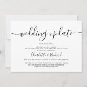 スクリプト モノクロ 結婚式 縮小 フォト 案内状 (正面)