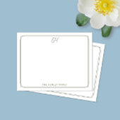 スクリプト モノグラム かわいい ファミリー ステーショナリー 緑 ノートカード