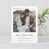 スクリプト ラスティック ハイ ベール フォト ウェディング 「イエス」 案内状 (スタンド正面)