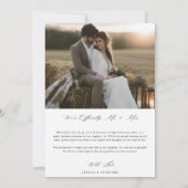 スクリプト ラスティック ハイ ベール フォト ウェディング 「イエス」 案内状 (裏面)