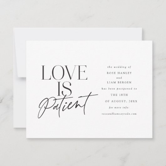 スクリプト ラブ ウェディング 延期 日程変更 案内状 (正面)
