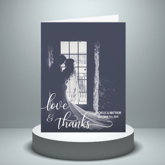 スクリプト ラブ＆サンクス ウェディング ノートカード | フォト