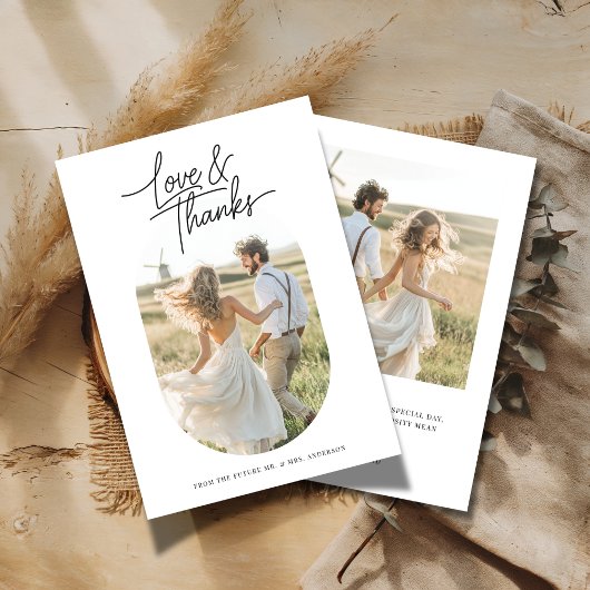 スクリプト ラブ&サンクス カプセル フォト カップル シャワー サンキューカード