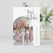 スクリプト ラブ＆サンクス ブライダルシャワー アーチ写真 サンキューカード (スタンド正面)