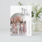 スクリプト ラブ & サンクス ブライダル シャワー アーチの写真 サンキューカード (スタンド正面)