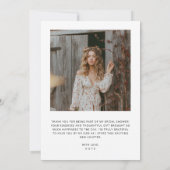 スクリプト ラブ & サンクス 4 フォト ブライダル シャワー サンキューカード (裏面)