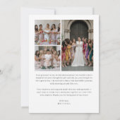 スクリプト ラブ＆サンクス 7 フォト コラージュ ブライダル シャワー サンキューカード (裏面)