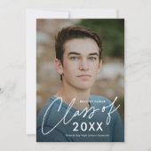 スクリプト 卒業生クラス フォト 卒業式 招待状 (正面)