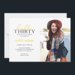 スクリプト＆幾何学的な 30歳の誕生日写真招待状<br><div class="desc">モダンなスクリプト＆幾何学的な 30歳の誕生日写真招待状。幾何学的な背景のパターンの色を変更できます。</div>