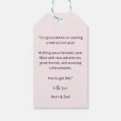 スクリプト - 新学期成功 - おめでとう ギフトタグ (裏面)