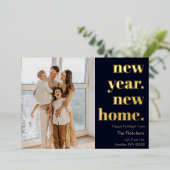 スクリプト 新年 新しい家 休暇 フォト 引っ越し 箔シーズンカード (立ち正面)
