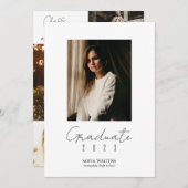 スクリプト 現代 卒業 フォト コラージュ クラス 案内状 (正面/裏面)