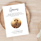 スクリプト Gracias スペイン語葬儀フォト感謝カード カード