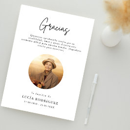スクリプト Gracias スペイン語葬儀写真ありがとう カード
