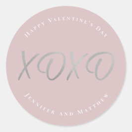 スクリプト XOXO ハッピーバレンタインデー ホリデー ラウンドシール