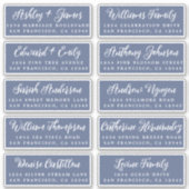 スクリプトDark Blue結婚のゲスト住所 シール (正面)