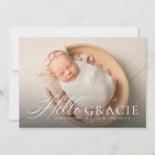 スクリプトhelloニックネームpink oneフォト誕生 案内状 (正面)