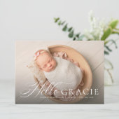 スクリプトhelloニックネームpink oneフォト誕生 案内状 (スタンド正面)